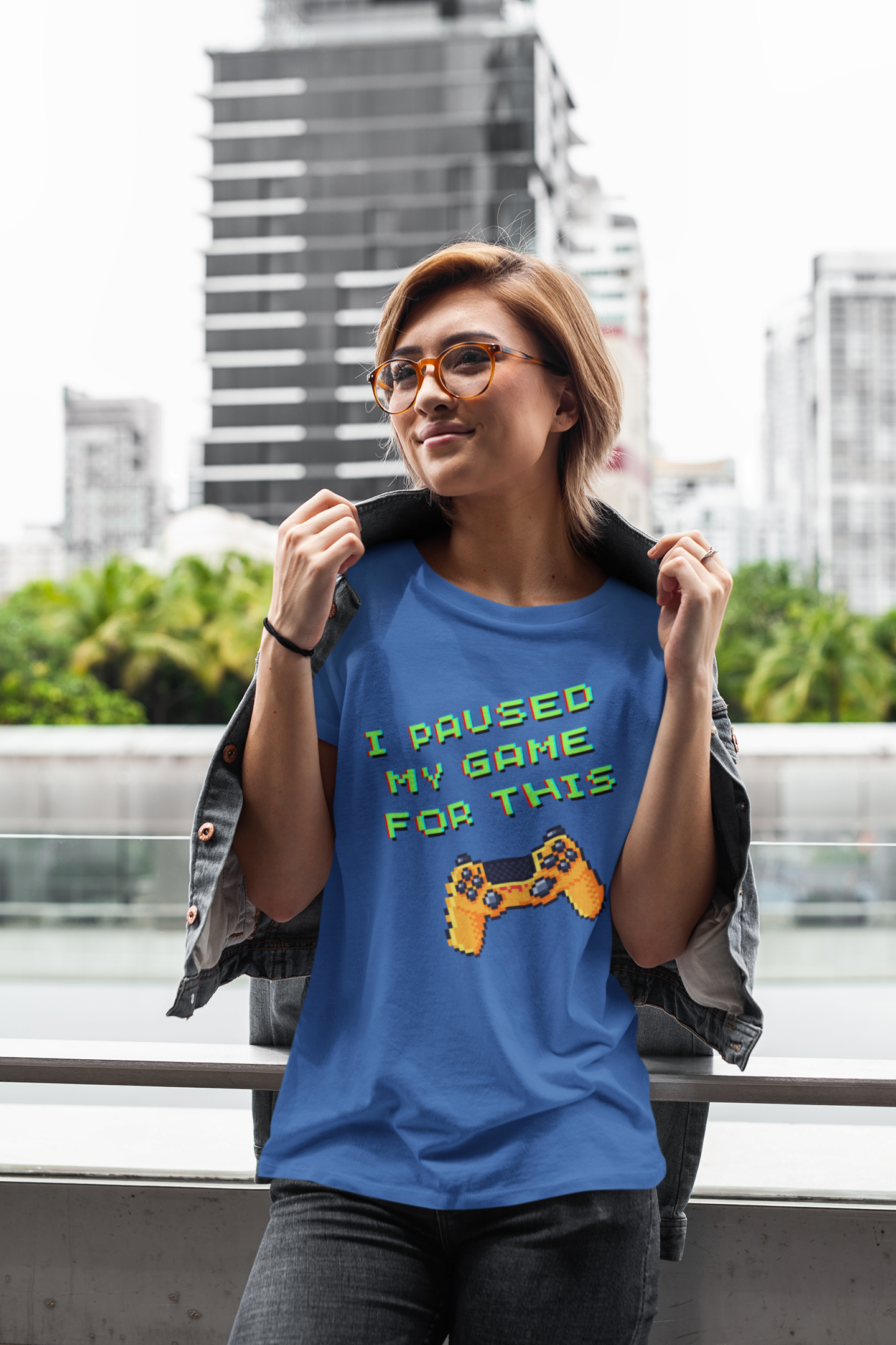 I Paused My Game For This Retro Pixel Unisex Jersey Short Sleeve Tee