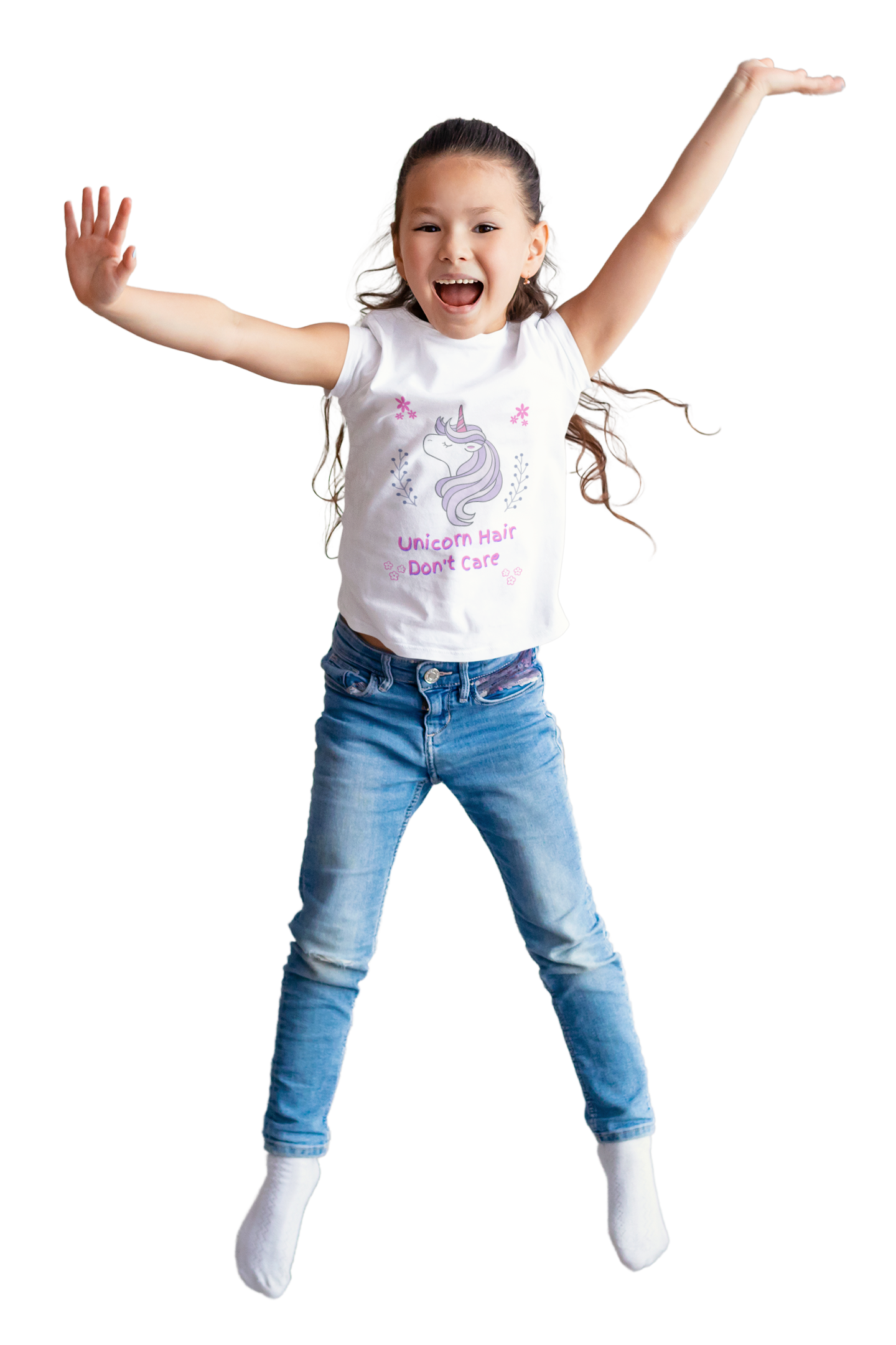 Unicorn Hair Don't Care Kids Heavy Cotton Tee