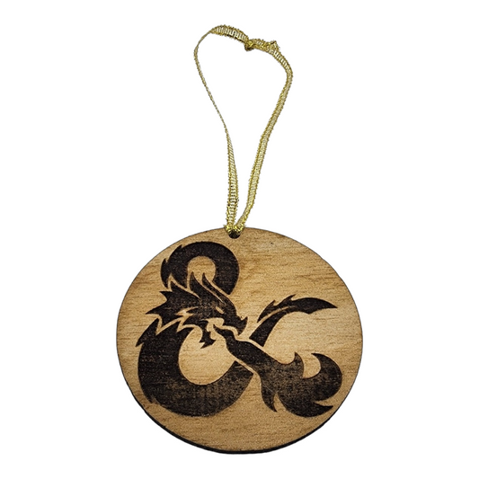 D&D Ampersand Design Wood Painted/Stained Ornament Handmade Laser Cut/Engraved