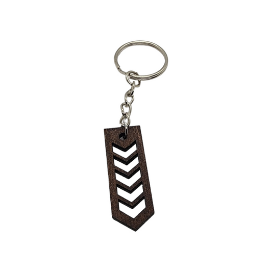 Geometric Arrow Chevron Design Wood Painted/Stained Key Chain Handmade Laser Cut/Engraved