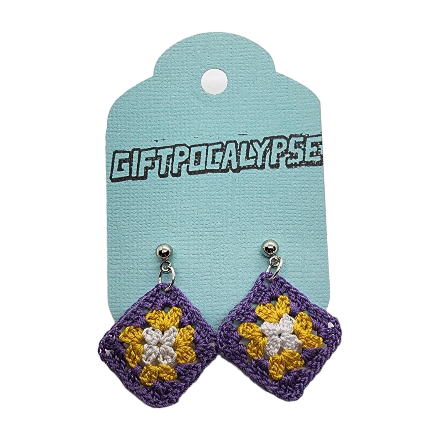 Micro-Crochet Granny Square Earrings