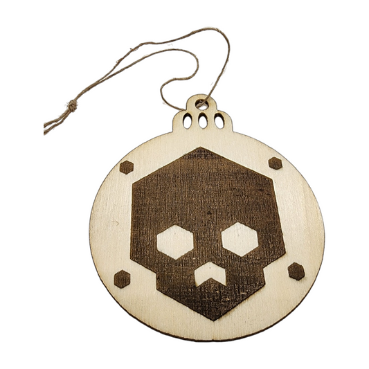 Starfield Crimson Fleet Wooden Ornament with Unfinished Engrave Design