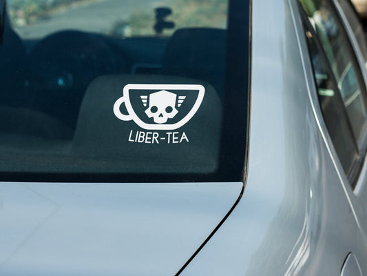 Helldivers 2 Liber-Tea Skull Vinyl decal for laptop, car, window, mirror, bumper, mug, water bottle, or more!