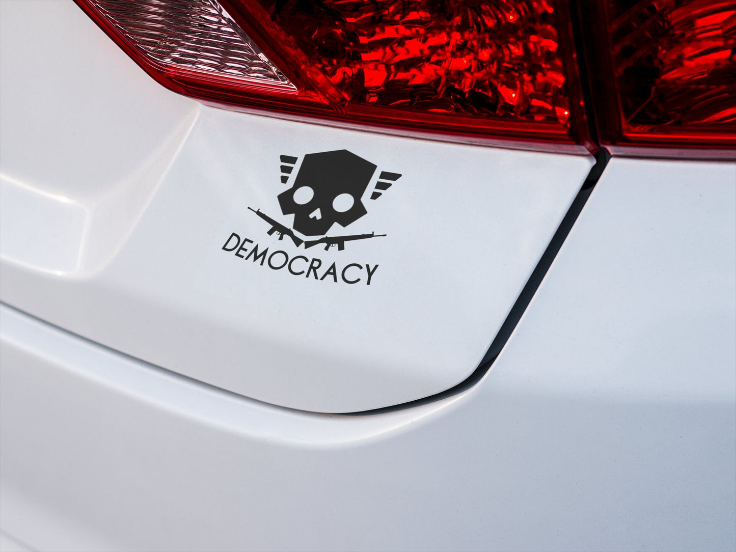 Helldivers 2 Democracy Skull Vinyl decal for laptop, car, window, mirror, bumper, mug, water bottle, or more!
