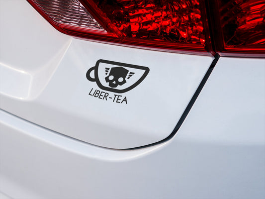 Helldivers 2 Liber-Tea Skull Vinyl decal for laptop, car, window, mirror, bumper, mug, water bottle, or more!