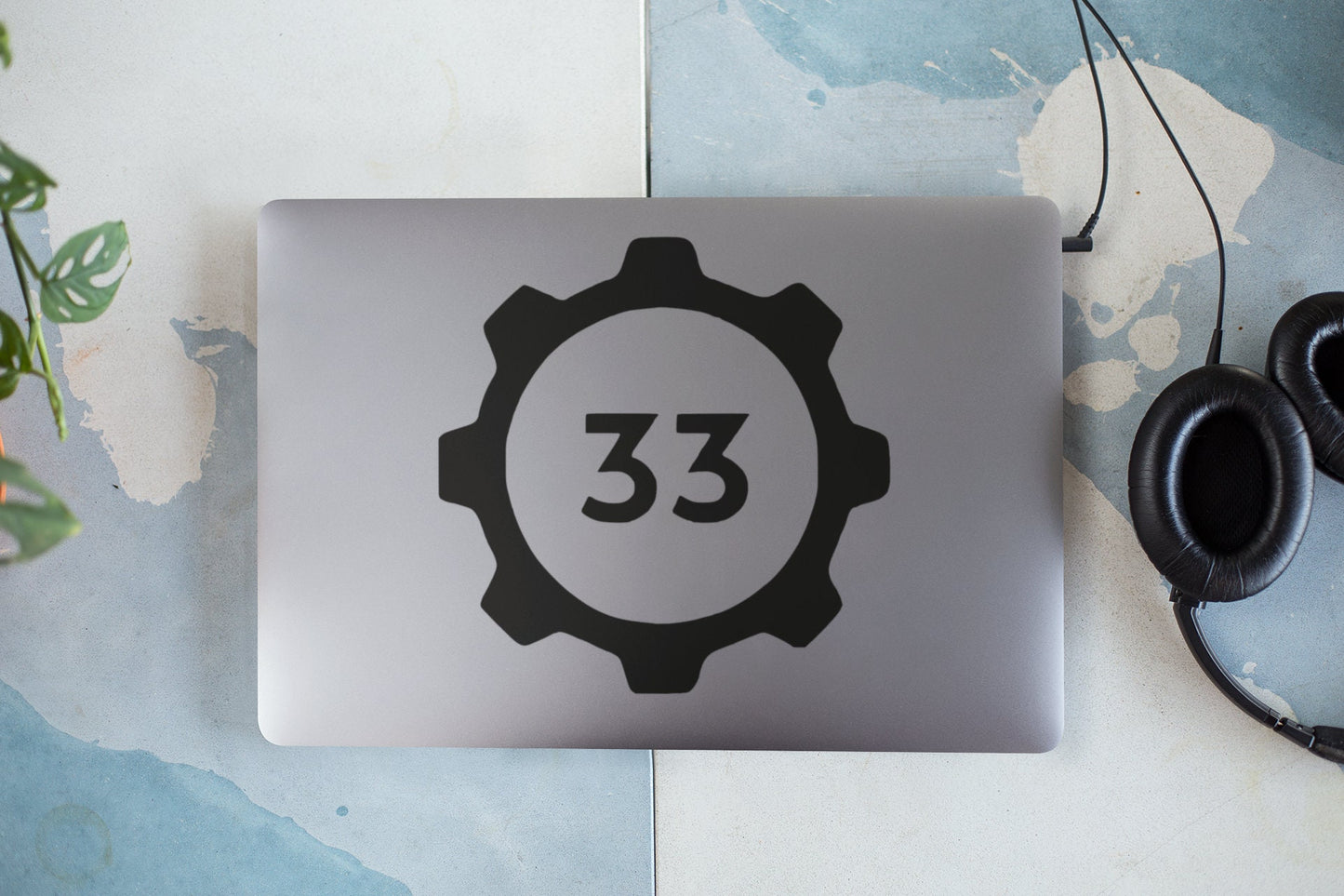 Fallout Vault 33 Gear Vinyl decal for laptop, car, window, mirror, bumper, mug, water bottle, or more!