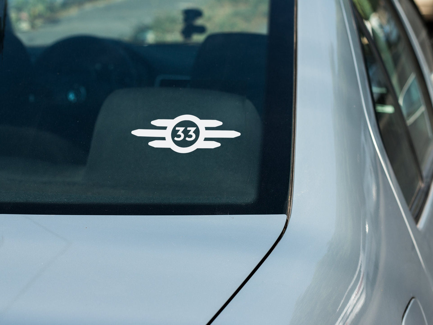 Fallout Vault 33 Vinyl decal for laptop, car, window, mirror, bumper, mug, water bottle, or more!