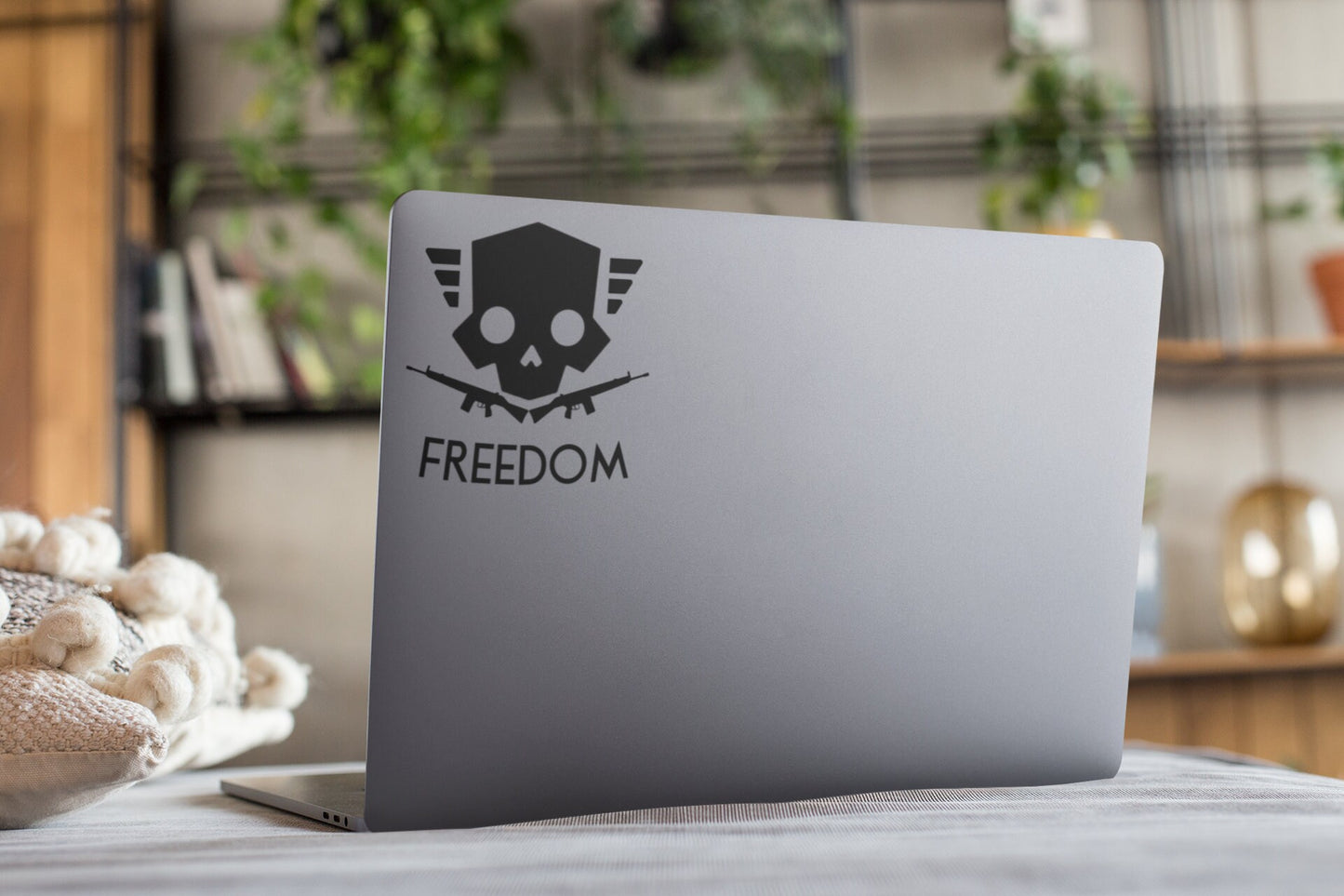 Helldivers 2 Freedom Skull Vinyl decal for laptop, car, window, mirror, bumper, mug, water bottle, or more!