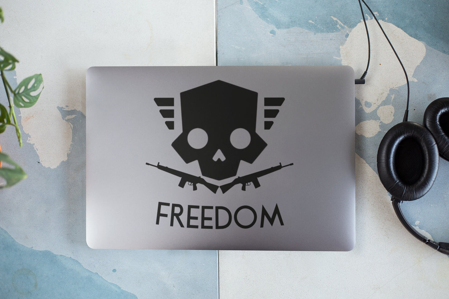 Helldivers 2 Freedom Skull Vinyl decal for laptop, car, window, mirror, bumper, mug, water bottle, or more!