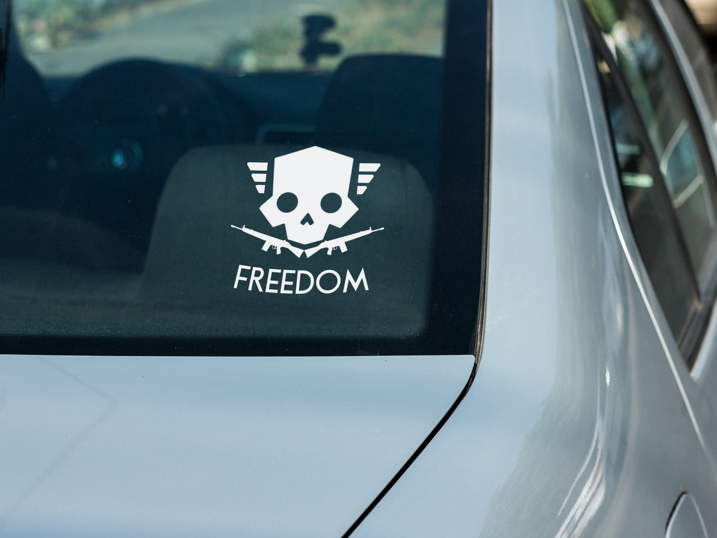 Helldivers 2 Freedom Skull Vinyl decal for laptop, car, window, mirror, bumper, mug, water bottle, or more!