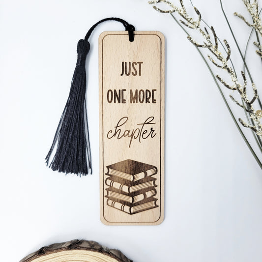 Bumble and Birch Just One More Chapter Quote Wood Bookmark