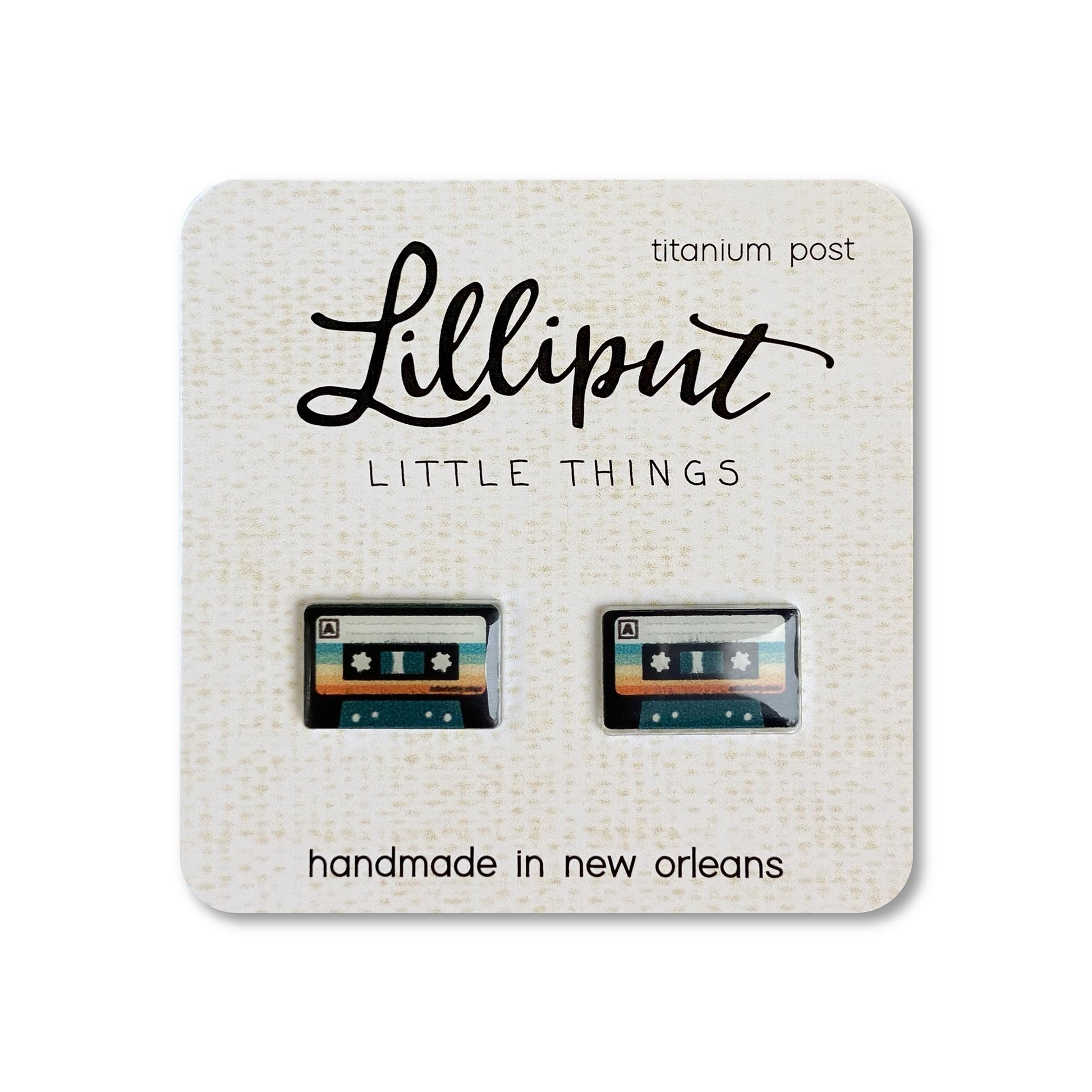 Lilliput Little Things Retro Cassette Mixtape Earrings