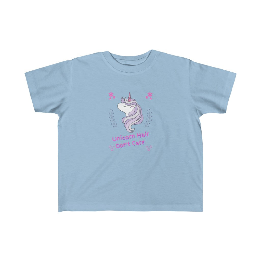 Unicorn Hair Don't Care Toddler 2T-5T Fine Jersey Tee
