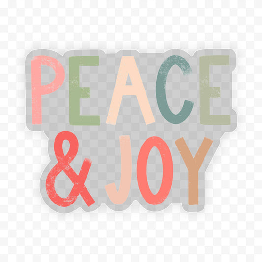 Big Moods - Peace & Joy Lettering - Clear Holiday Sticker