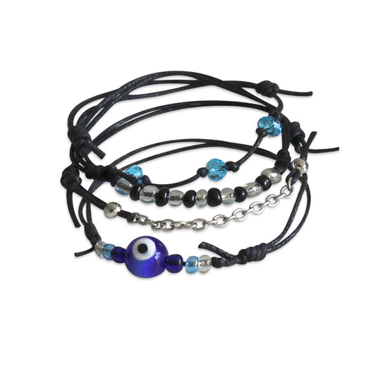 O Yeah Gifts Evil Eye Bracelets, 4 Piece Charm Bracelet Pack