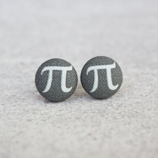 Rachel O's PI Fabric Button Earrings