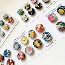 Tanner Glass Japanese Chiyogami Magnets - Set of 8