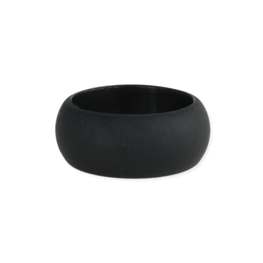 ZAD Wide Black Silicone Band Men's Ring - Sizes 9-12