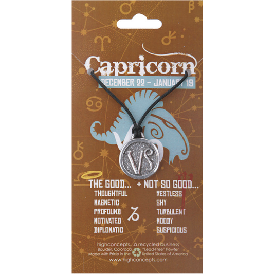 High Concepts Zodiac Capricorn Pewter Charm Necklace