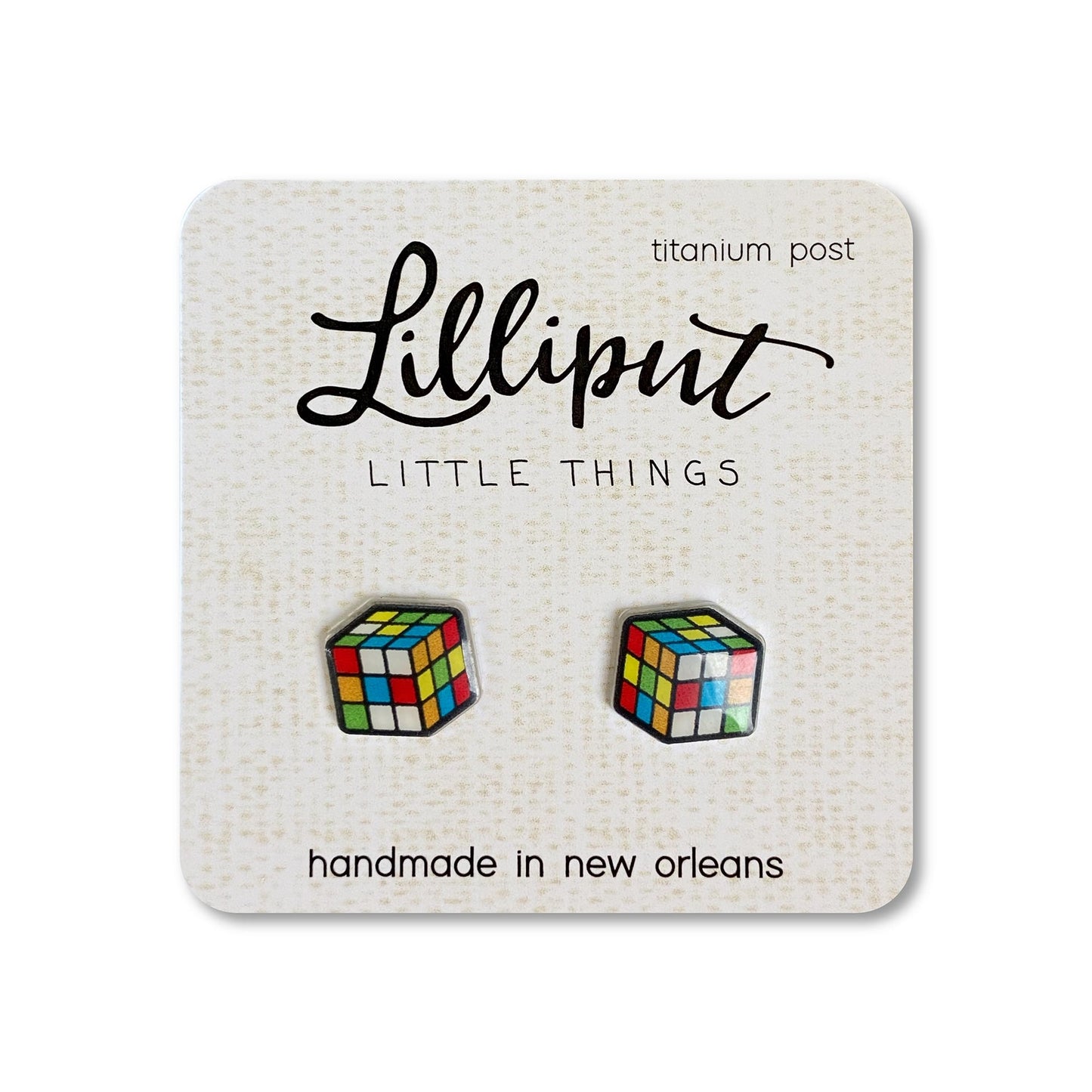 Lilliput Little Things Retro Puzzle Cube Earrings