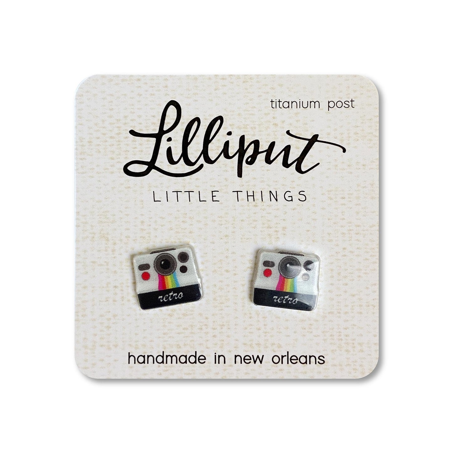 Lilliput Little Things Retro Camera Earrings