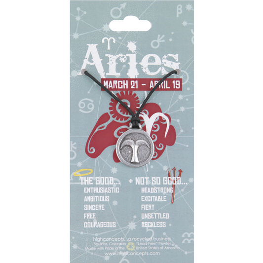 High Concepts Zodiac Aries Pewter Charm Necklace