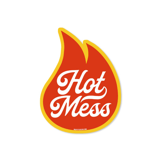 Good Southerner Hot Mess Flame Sticker