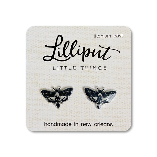 Lilliput Little Things Death's Head Moth Earrings