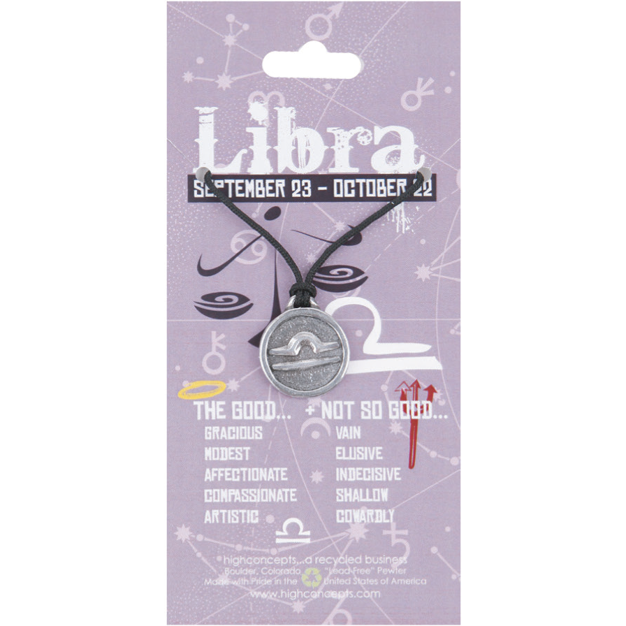 High Concepts Zodiac Libra Pewter Charm Necklace