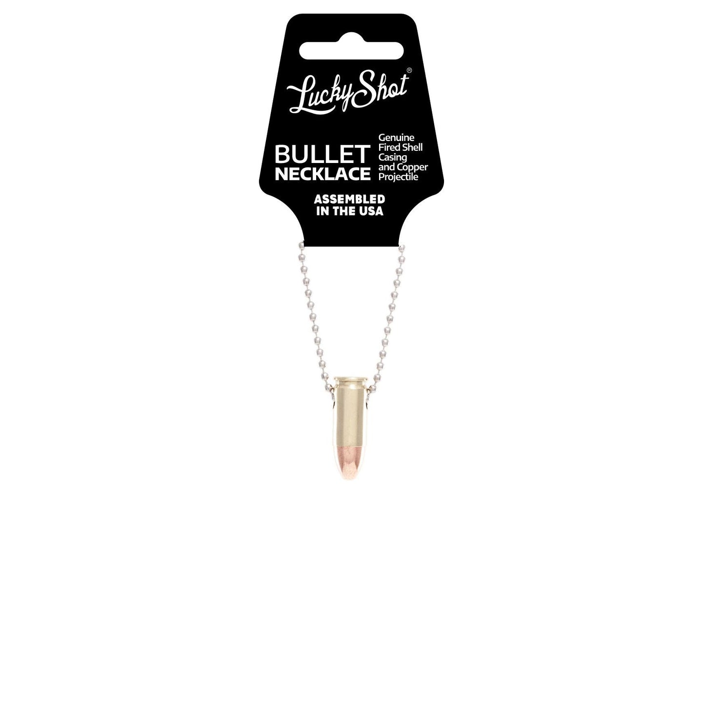 Lucky Shot Bullet Necklace .308 Caliber Ball Chain Necklace