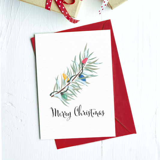 Big Moods - Merry Christmas Tree and Lights Greeting Card