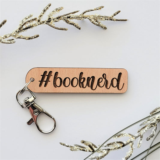 Bumble and Birch Book Nerd Wood Keychain