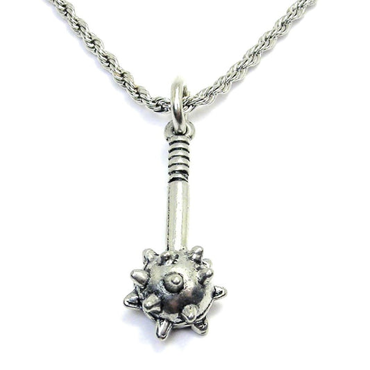 Spiked Mace Single Charm Necklace Weapons Viking Barbarian