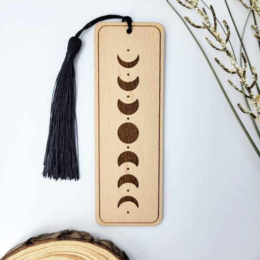 Bumble and Birch Moon Phases Wood Bookmark