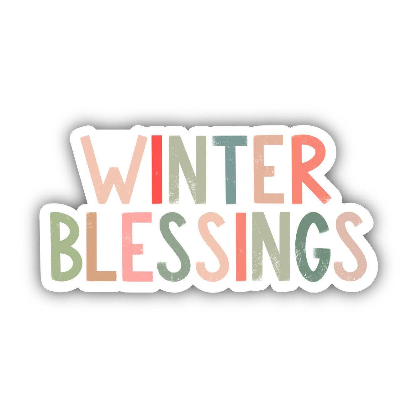 Big Moods - Winter Blessings Lettering - Holiday Sticker