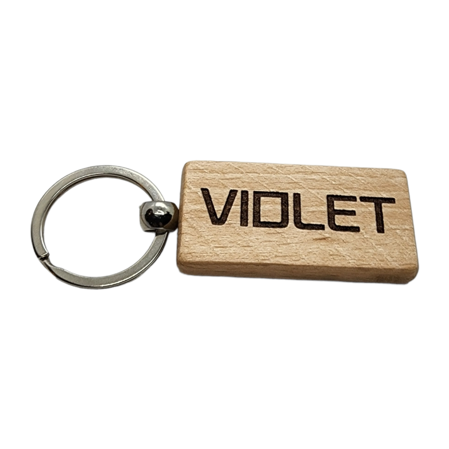 Wood Keychain - Violet Logo