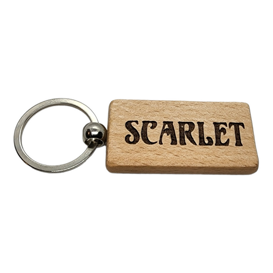 Wood Keychain - Scarlet Logo