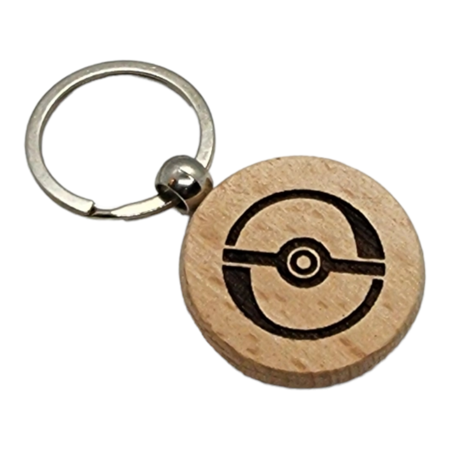 Wood Keychain - Pokeball