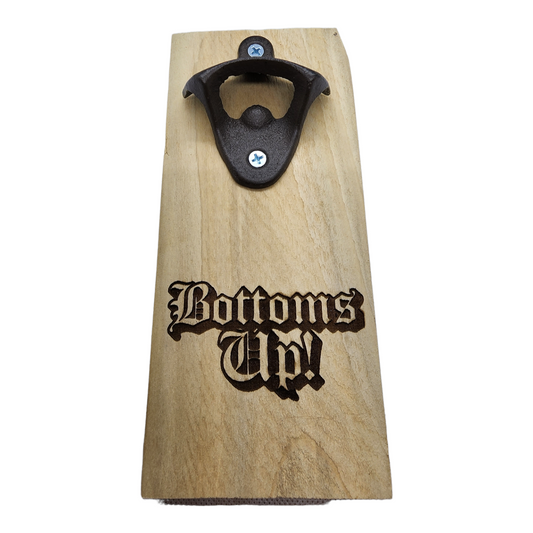 Wooden Bottle Opener - Bottoms Up