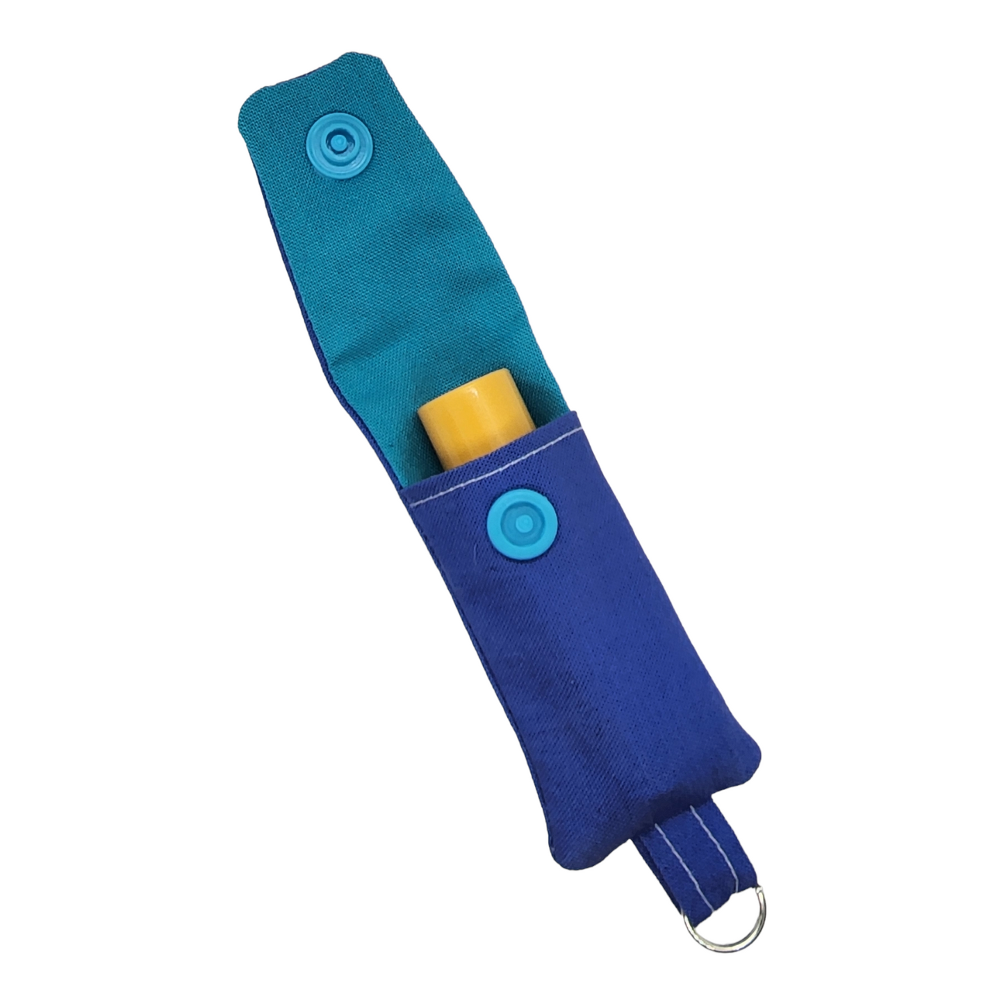 Chapstick Holder Keychains - Blue/Teal