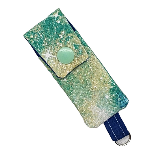 Chapstick Holder Keychains - Green Galaxy