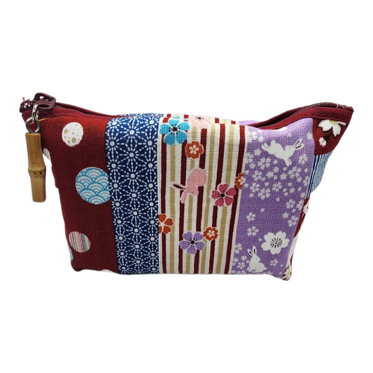 Made in Japan Checkered Rabbit Arch type Pouch - Red