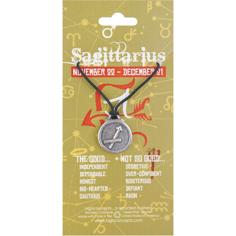 High Concepts Zodiac Sagittarius Pewter charm Necklace