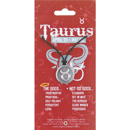 High Concepts Zodiac Taurus Pewter Charm Necklace