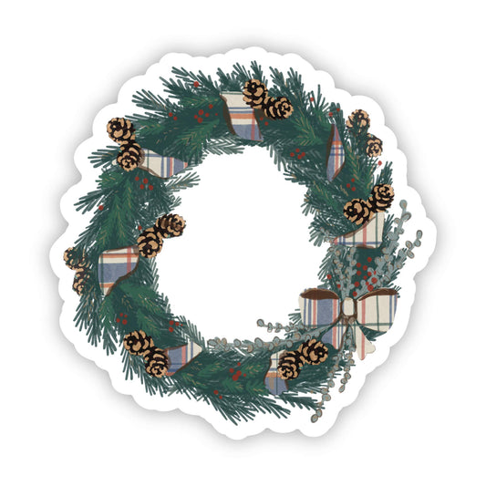 Big Moods - Holiday Wreath With Bow Sticker