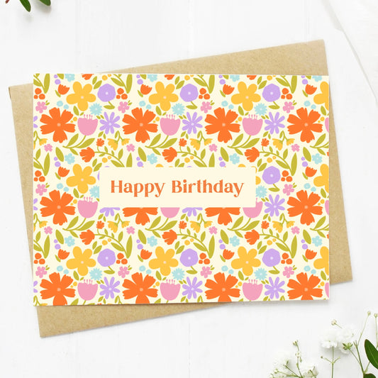 Big Moods - "Happy Birthday" Floral Greeting Card