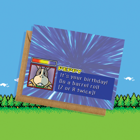 Lucky Mfg. Co. - "Do A Barrel Roll" Star Fox Gamer Birthday Card