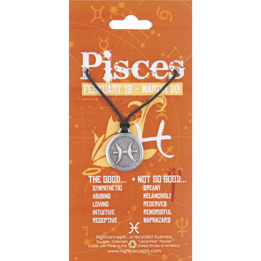 High Concepts Zodiac Picses Pewter Charm Necklace