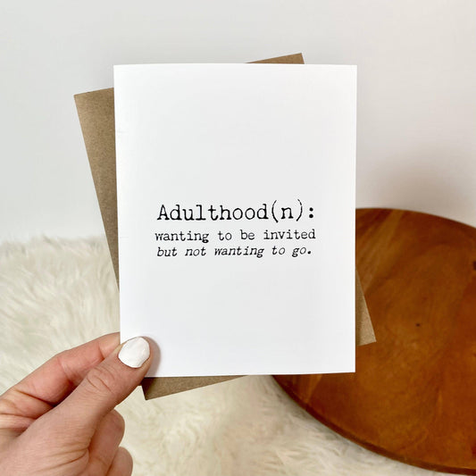 Big Moods - Definition Of Adulthood Funny Birthday Cards