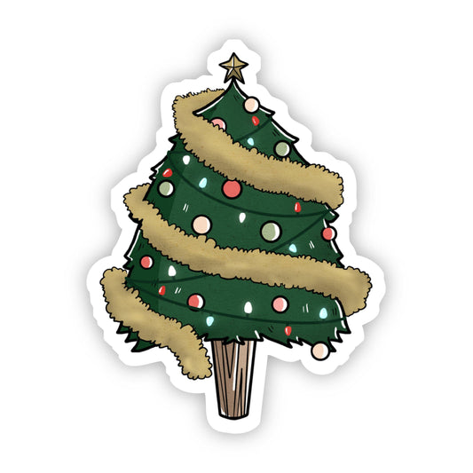 Big Moods - Christmas Tree with Lights and Decorations Sticker